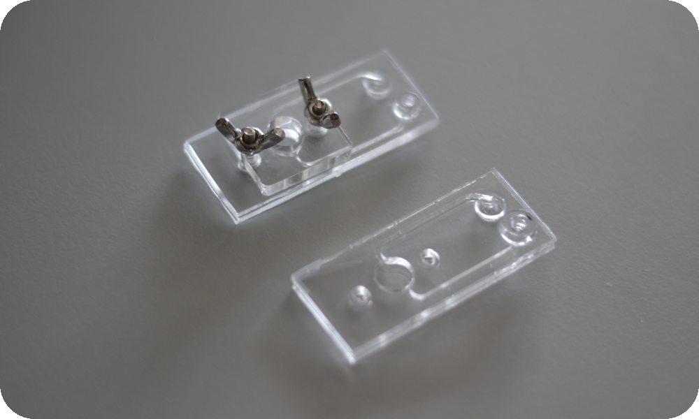 PMMA-PMMA Microfluidic Chips via Laser-Ablation and Thermal Bonding